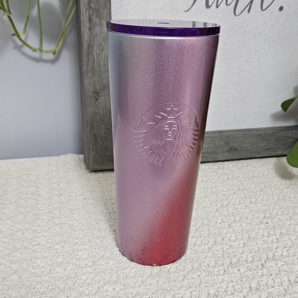 Starbucks 16oz Holiday Ombre pink & purple Stainless Steel with lid - Picture 5 of 16